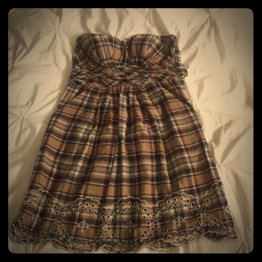 Perfect plaid strapless dress